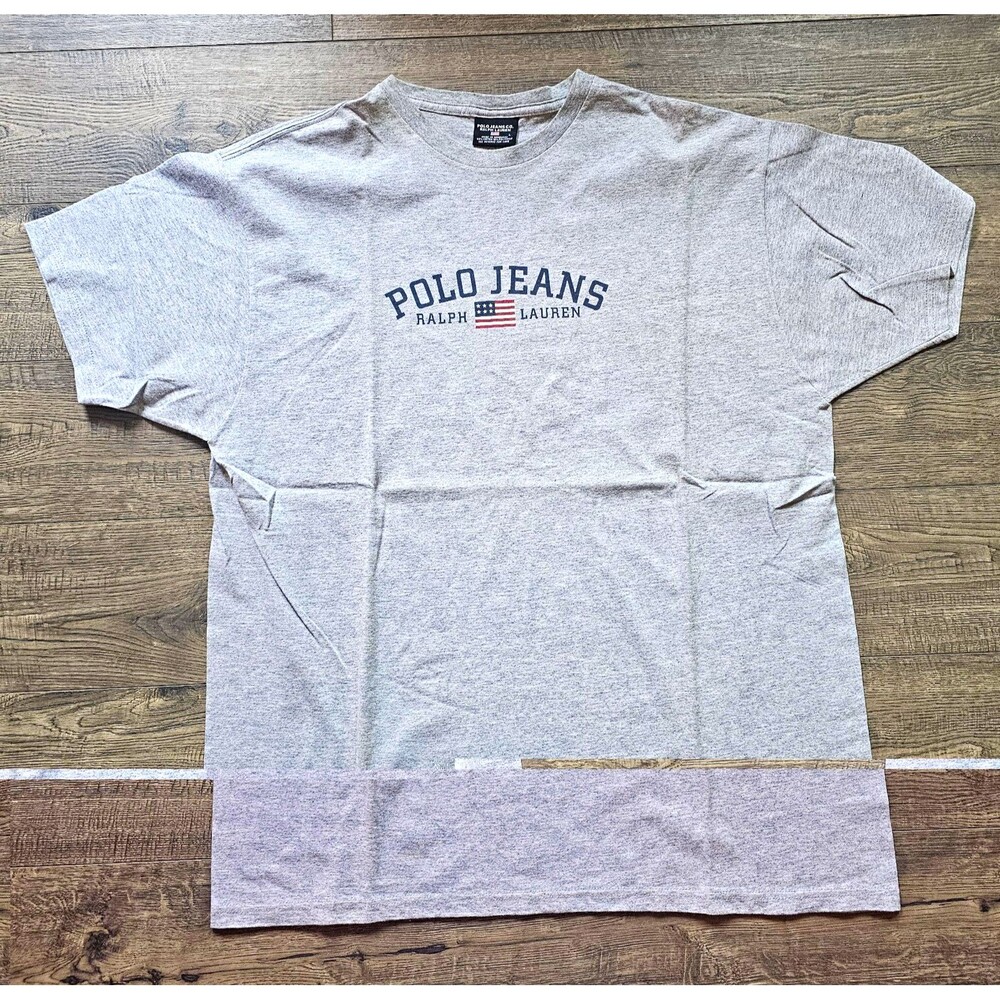 Polo Jeans Co. Ralph Lauren Gray. L Graphic Logo Knit Crew Neck Tee Men's L